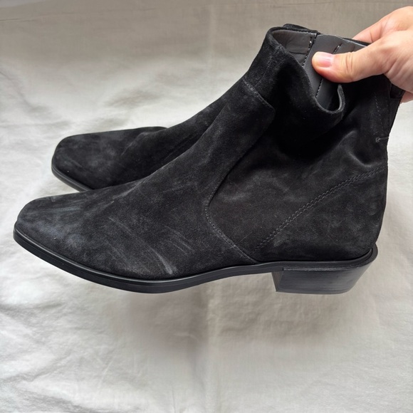 Franco Sarto | Yeni Black Suede Ankle Boots Sz 8M Square Toe - Picture 5 of 8